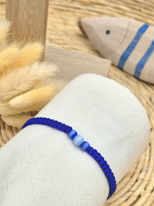 Gewebtes Nepalesisches Herrenarmband – Blau