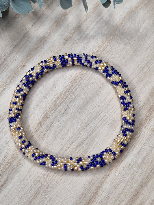 Nepalesisches Armband – Blau/Gold - Malohana