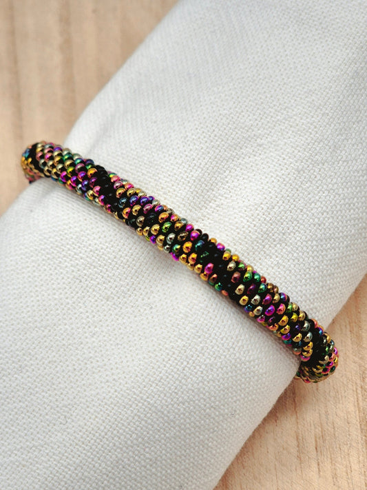 Nepalesisches Armband – Schwarz/Bunt - Malohana