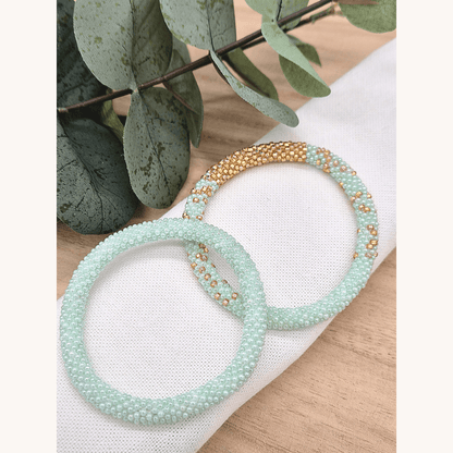 Nepalese bracelet in gold/white