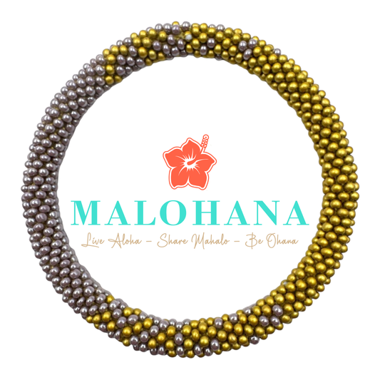 Nepalesisches Armband in Gold/Flieder - Herbst/Winter - Kollektion