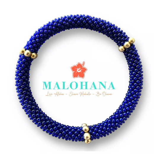 Handgemachtes nepalesisches Armband in Blau, Unikat, Symbol für Achtsamkeit & Harmonie, Malohana