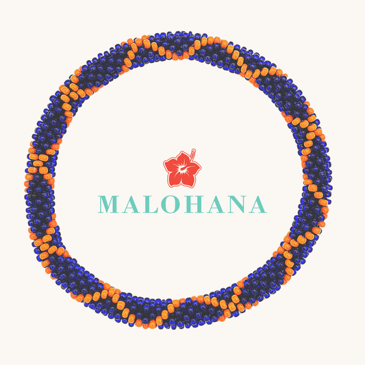 Nepalesisches Herrenarmband – Navy Orange