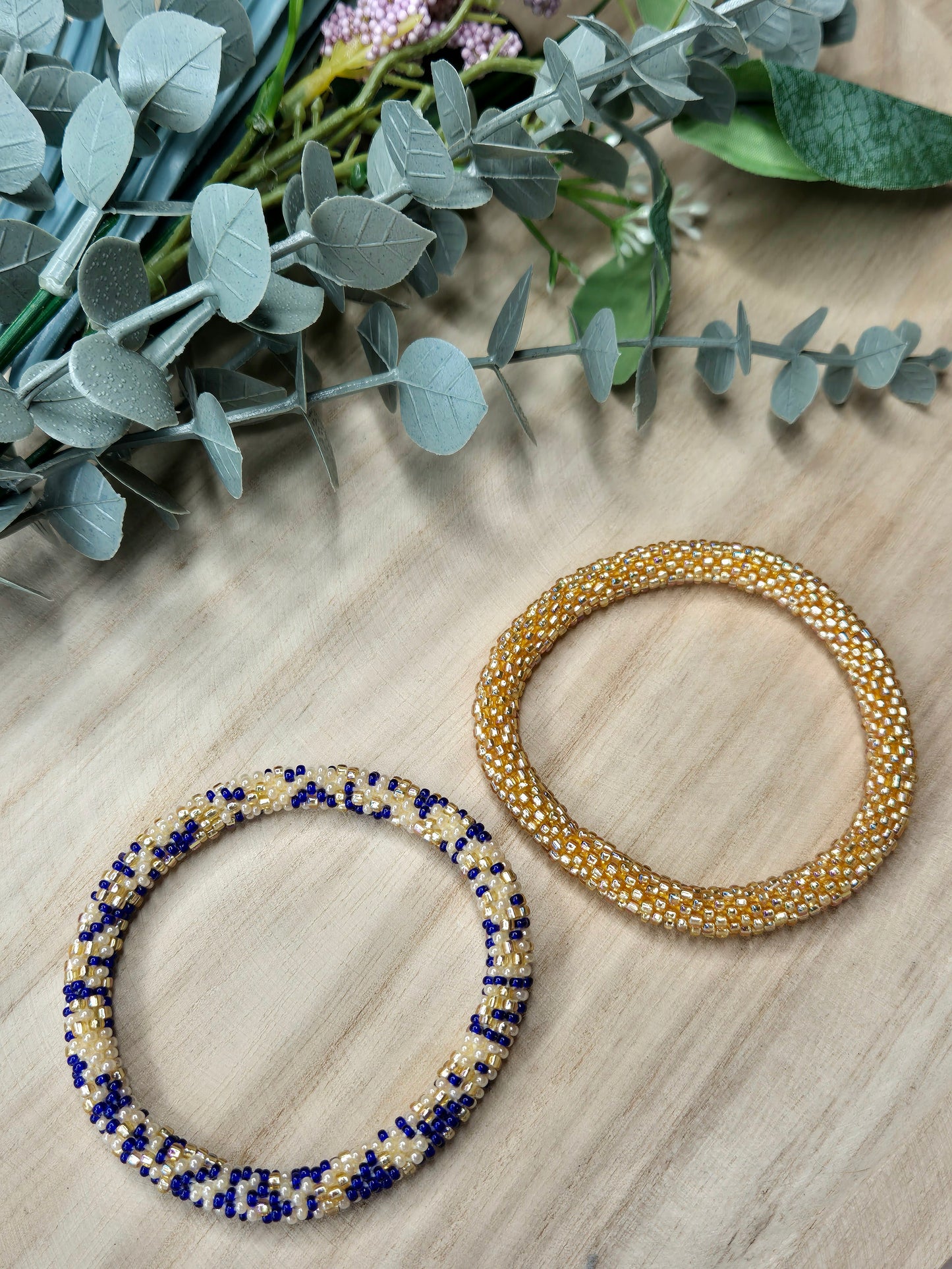 Handgemachtes Nepal-Armband Gold/Kupfer, Unikat, Geschenkidee mit Aloha-Spirit