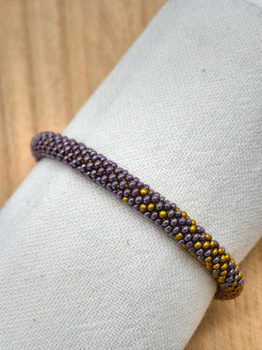 Nepalesisches Armband in Gold/Flieder - Herbst/Winter - Kollektion