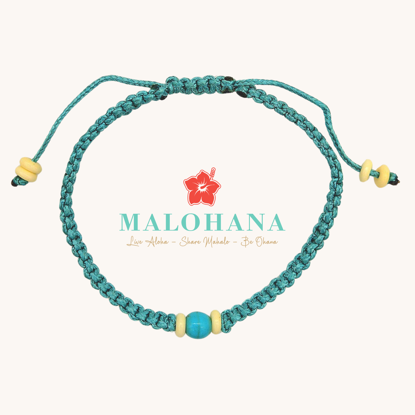 Gewebtes Nepalesisches Herrenarmband – Tuerkis