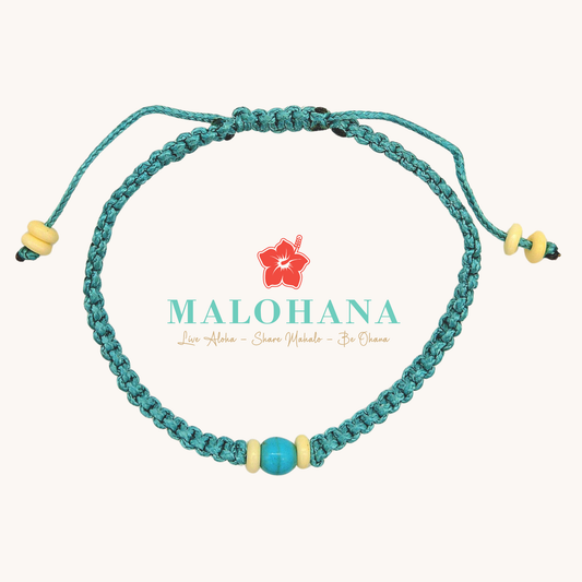 Gewebtes Nepalesisches Herrenarmband – Tuerkis