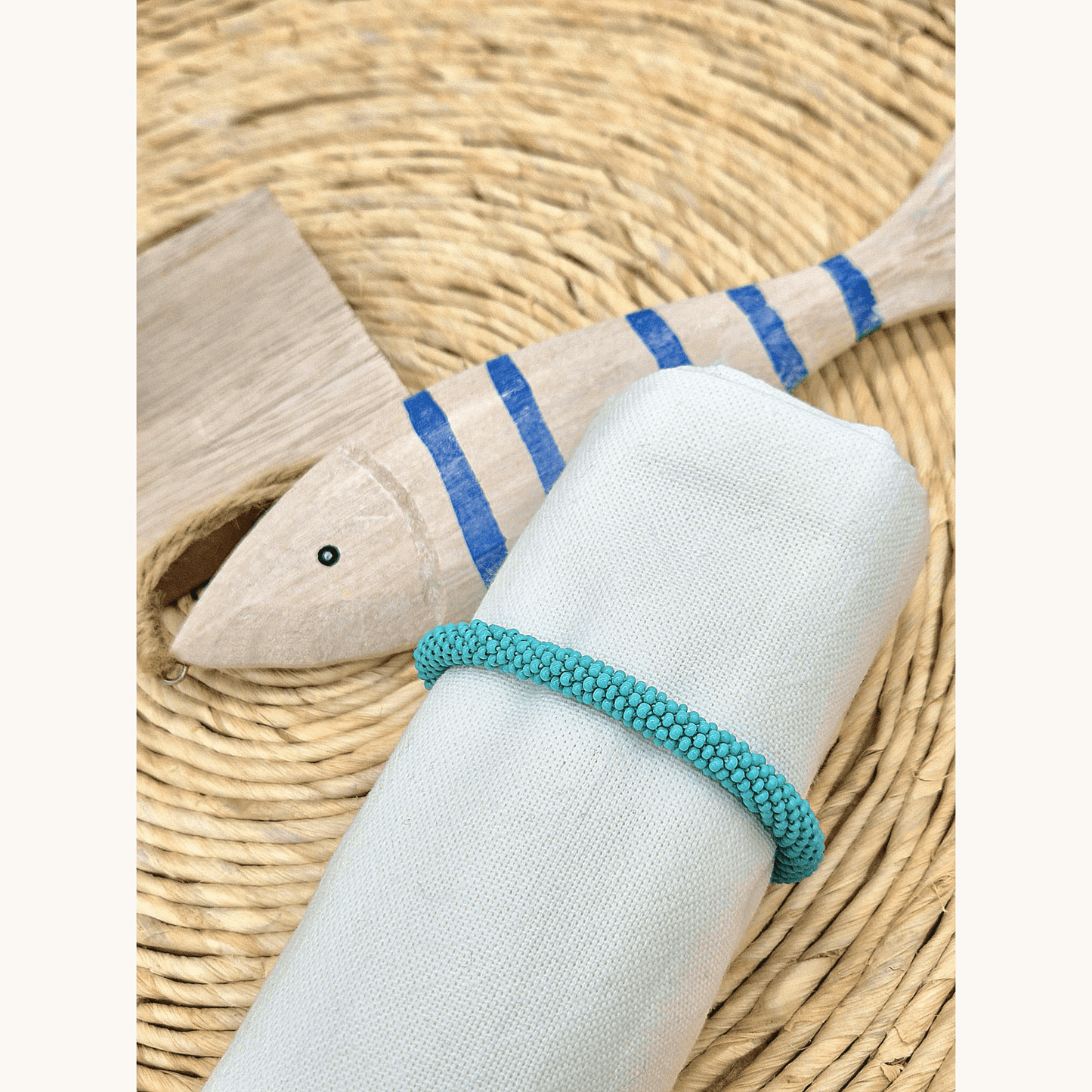 Nepalesisches Herrenarmband – Türkis