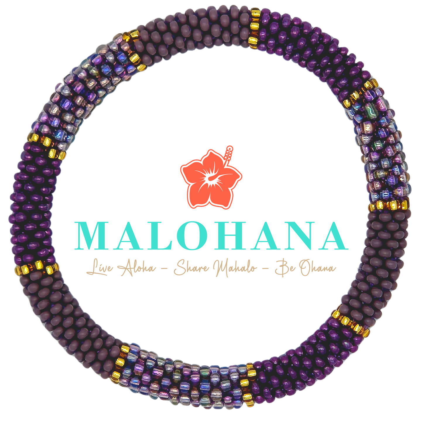Nepalesisches Armband – Lila/Flieder/Gold