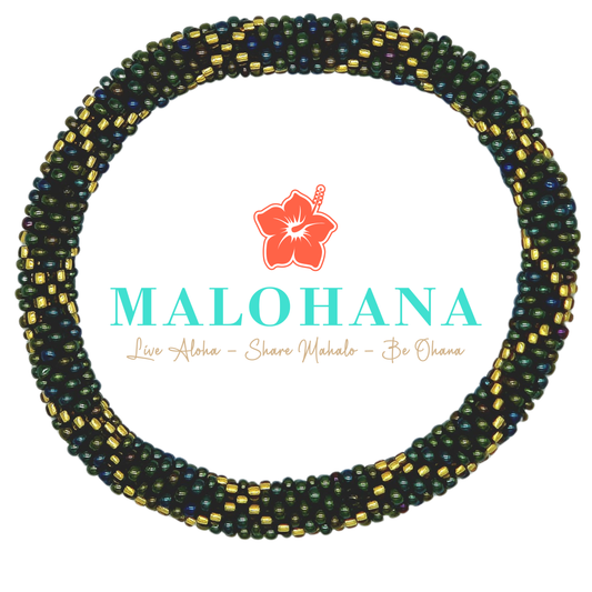 Nepalesisches Armband in Grün/Blau/Gold - Herbst/Winter - Kollektion