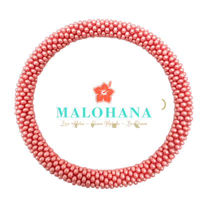 Handgemachtes nepalesisches Armband in Rosa, Unikat, Symbol für Liebe & Achtsamkeit, Malohana