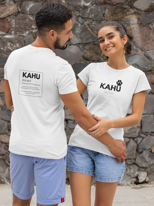 KAHU T-Shirt „Hüter der Seele“, Pärchen Vorder- und Rückseite, auch personalisierbar, Malohana