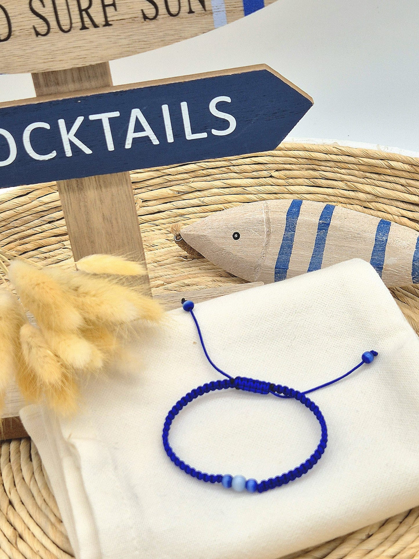 Gewebtes Nepalesisches Herrenarmband – Blau