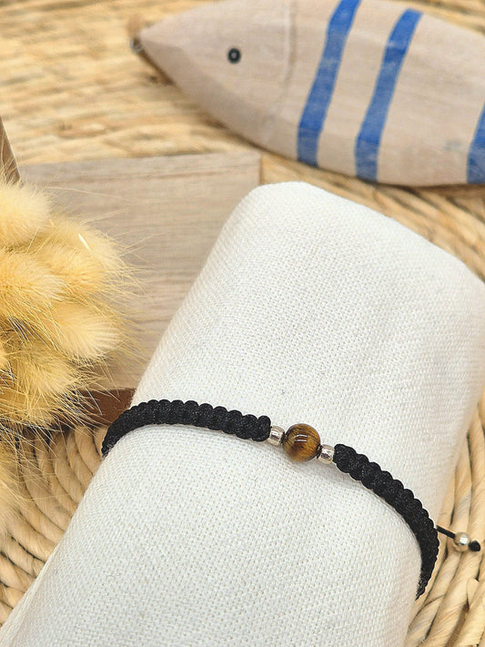 Gewebtes Nepalesisches Herrenarmband – Schwarz