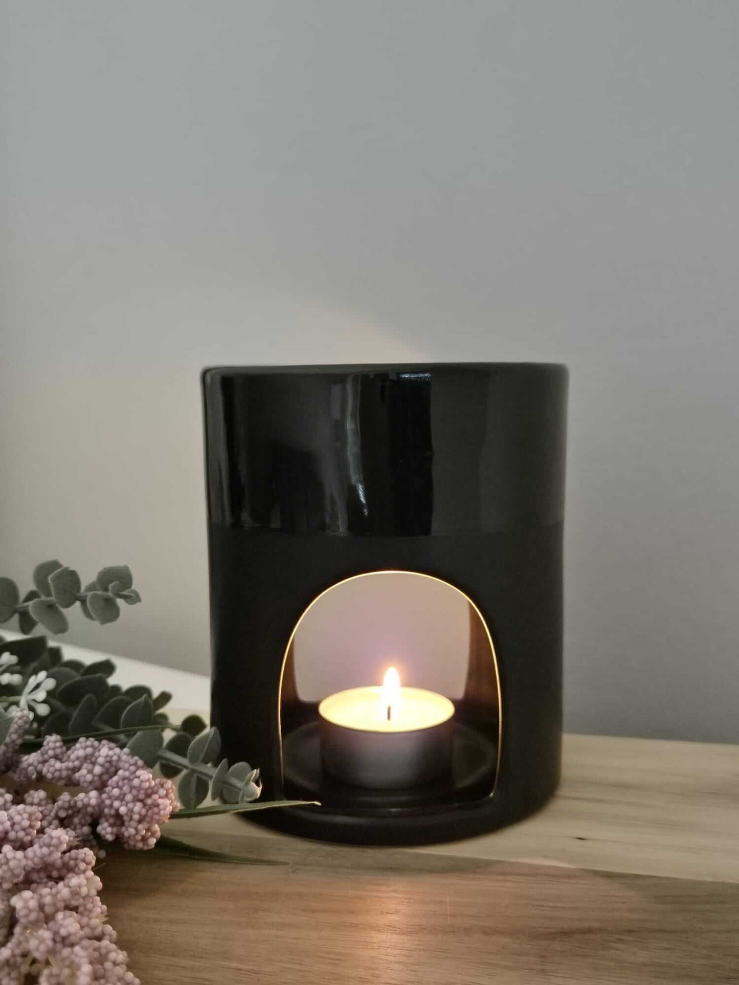 Duftlampe Schwarz glänzend/matt