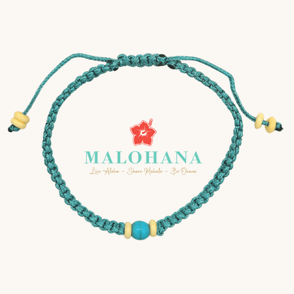 Gewebtes Nepalesisches Herrenarmband – Tuerkis - Malohana