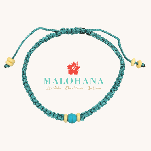 Gewebtes Nepalesisches Herrenarmband – Tuerkis - Malohana