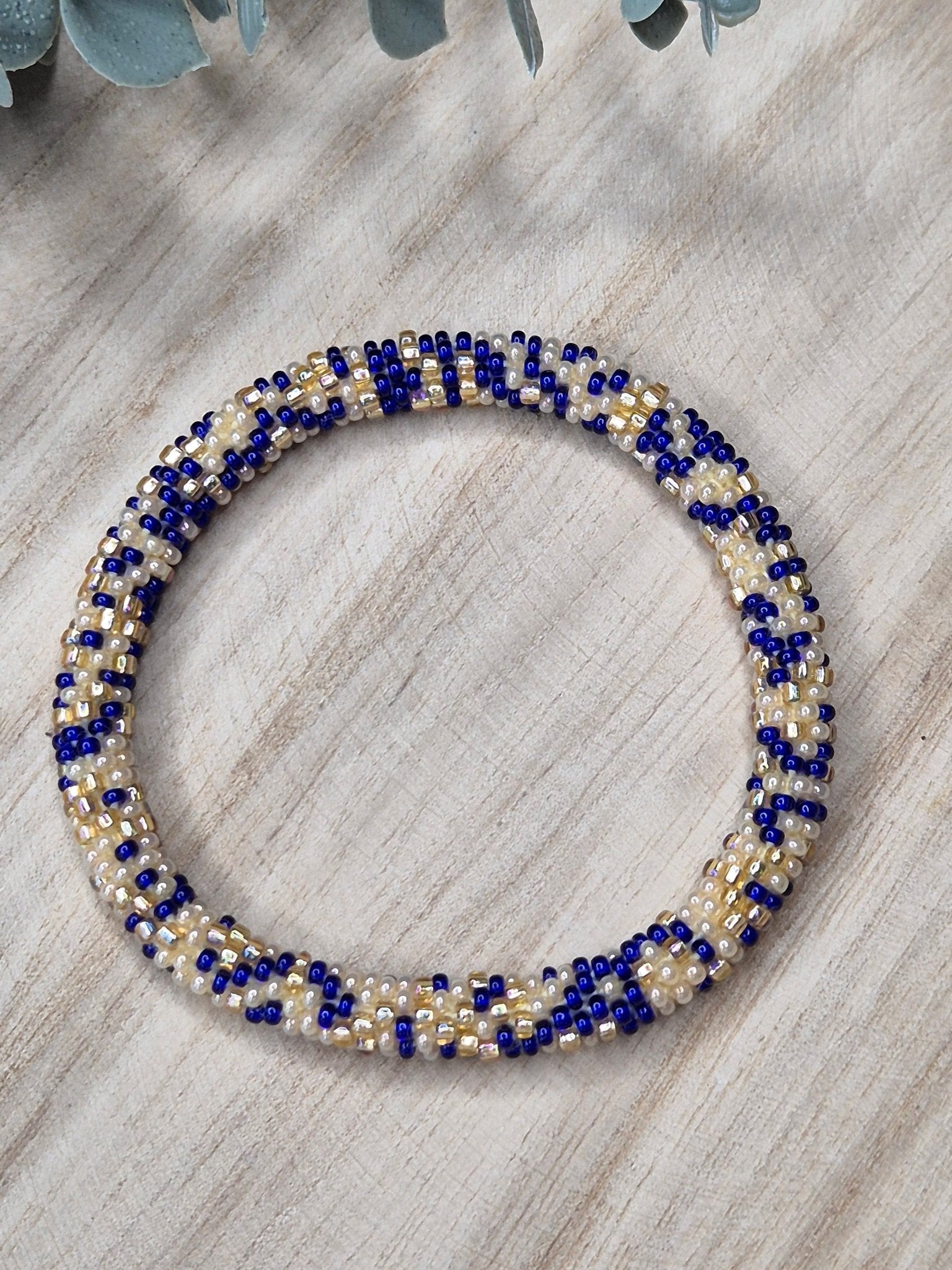 Nepalesisches Armband – Blau/Gold - Malohana