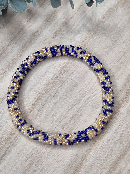 Nepalesisches Armband – Blau/Gold - Malohana
