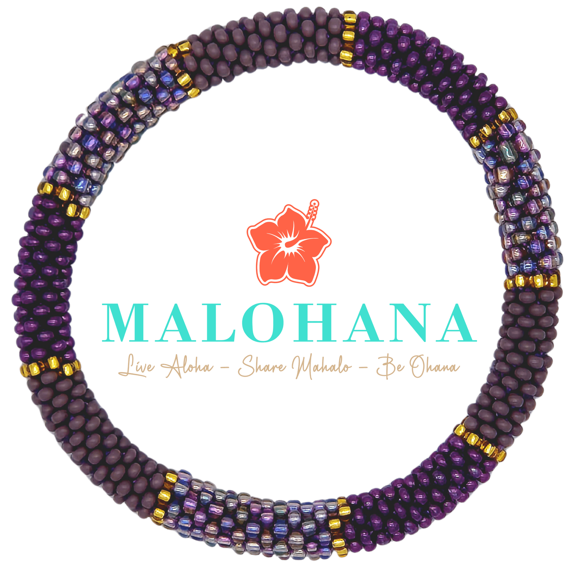 Nepalesisches Armband – Lila/Flieder/Gold - Malohana