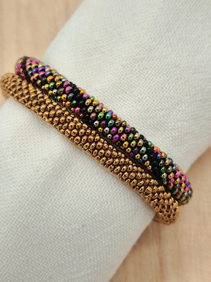 Nepalesisches Armband – Schwarz/Bunt - Malohana