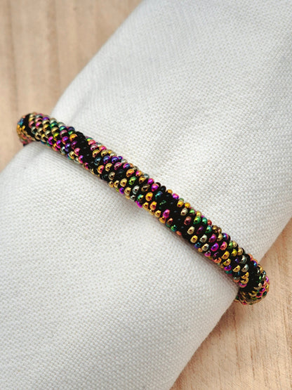 Nepalesisches Armband – Schwarz/Bunt - Malohana