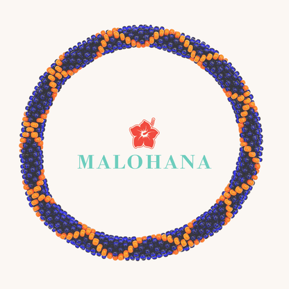 Nepalesisches Herrenarmband – Navy Orange - Malohana